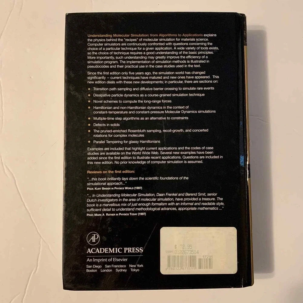 Understanding Molecular Simulation 2nd Ed Black 2002 Textbook